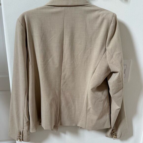 House of Harlow 1960 Double Breasted Single Closure Blazer in Beige Tan L NWOT - Picture 7 of 12